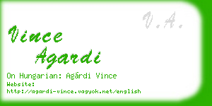 vince agardi business card
